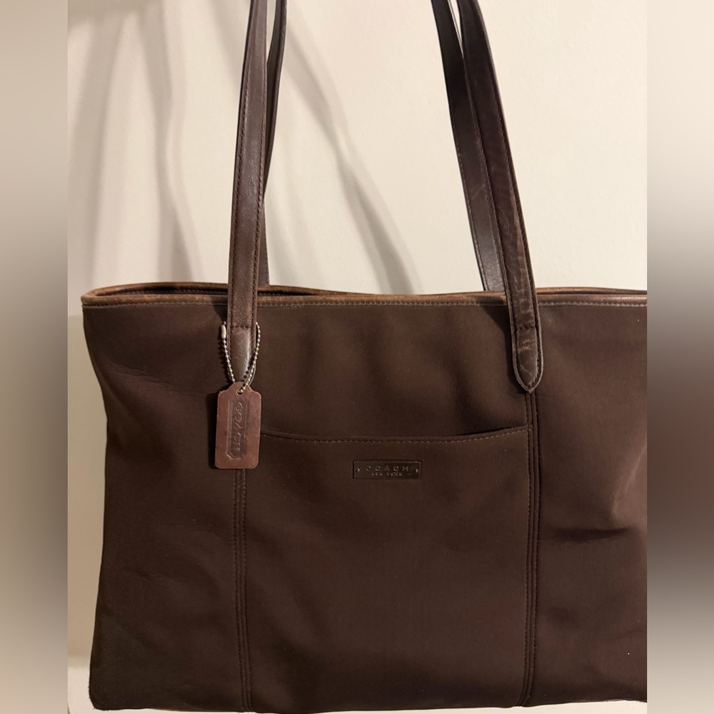 Coach Brown Leather Tote Bag Vintage NYC Classic Shoulder Bag